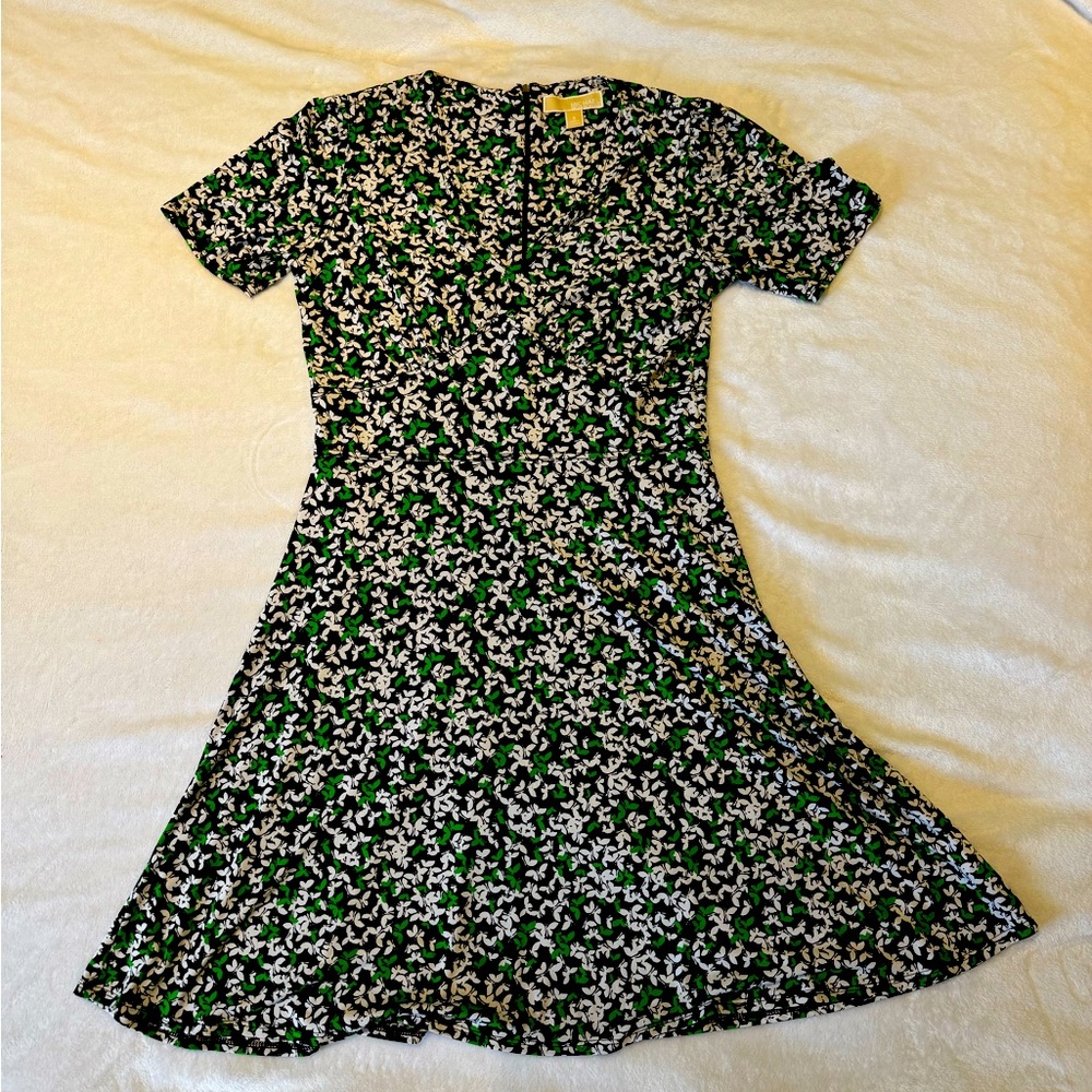 Michael Kors Green/White Butterfly Dress